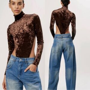 Ronny Kobo Guya Bodysuit in Chocolate Brown